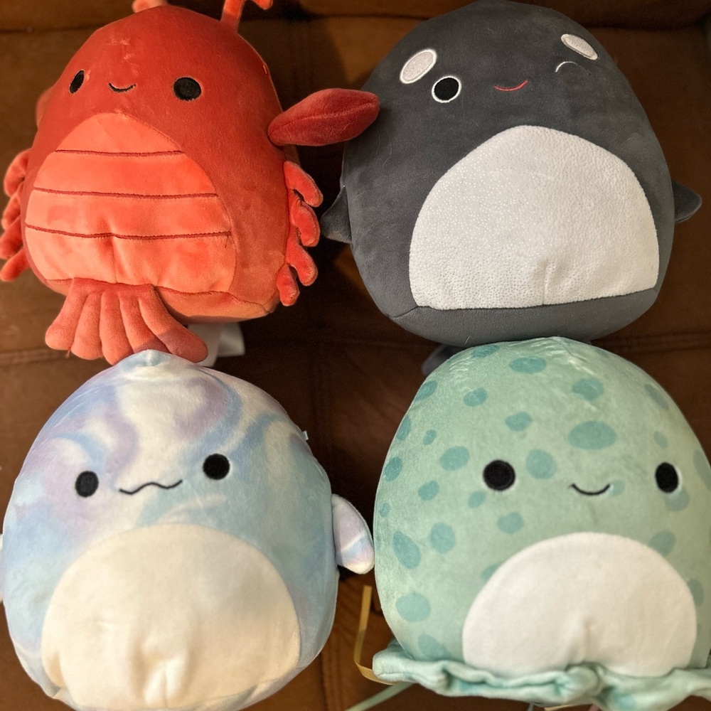 Set of 4 sea life Squishmallows